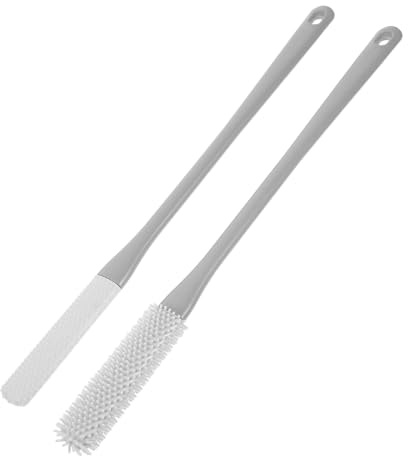 ERINGOGO 2 Stück Fußwaschbürste Langem Stiel Weiche Silikonbürsten für Dusche Sanfte Zehenreinigung Peeling und Massage zur Entfernung Abgestorbener Haut für Ältere und Schwangere Frauen