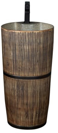 Lavandino Per Lavanderia Lavabo da esterno con piedistallo in ceramica creativa, lavabo integrato retrò, for cortile, terrazza, piscina Lavabi Da Esterno Freestanding