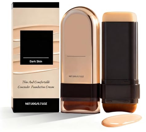 Concealer Foundation Stick, 2-in-1- Gesichts Foundation Contour Stick mit Pinsel, Langanhaltender Concealer, Creamy Full Coverage für alle Hauttöne (Natural)