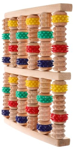 TEHAUX Holz Fußmassagegerät mit Ergonomische Massagerolle zur Fußreflexzonenmassage Langlebiges Fußentspannungsgerät für Stressabbau und Durchblutungsförderung Heimmassagegerät