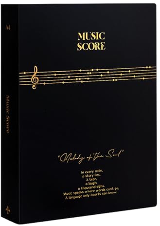 Notenmappe A4 60 Fächer/120 Seiten für Notenblätter Gitarre Violine Schwarz