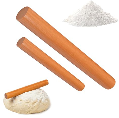 2 Stück Teigroller Set, 16 cm und 30 cm, Nudelholz für Backen und Kochen, Hochwertiges Küchenwerkzeug, Ideal für Pizzateig, Plätzchen und mehr