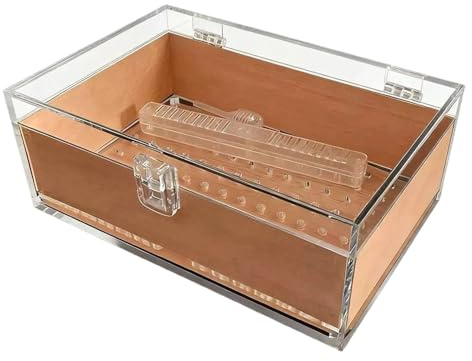 Shurhome Modern Minimalists Design Acrylic Puritano Humidors with 40 Capacity Suitable for Decoration and Collections Big Home Storage Box Travel Box