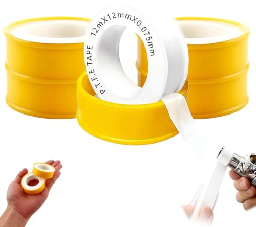 MKEAWWU Teflonband Ptfe Dichtband 5 Stück 12M X 17MM Weiß Gewindedichtband Wasserleitung Duschköpfe