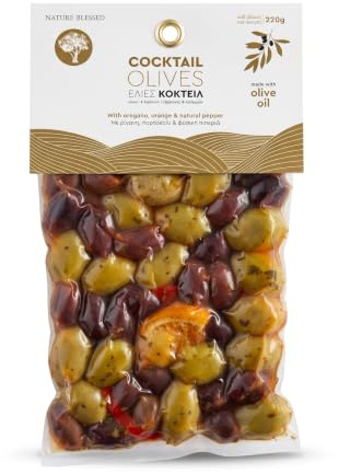 Nature Blessed Olive Verdi & Kalamata Origano e Arancia 3x220g | Mix di olive verdi e Kalamata con origano, arancia e pepe naturale