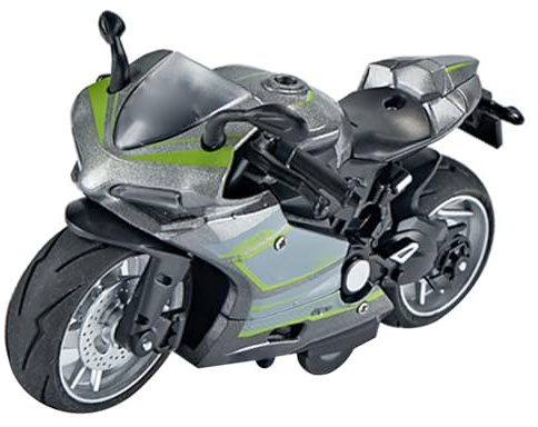 ZAICOLER Leksaksmotorcykel Modell 1:14 Skala, Utsökt Motorcykel i Legering och Plast med Ljud och Ljus för Barn, Rolig Lekupplevelse, Bra Present (Silver)