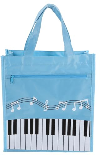 NUOBESTY Paquet Fourre-tout pour Femmes avec Motif Notes de Musique, Grosse Capacité, Nylon Portable à Double Couche avec Poignée, pour Ranger Partitions et Clés