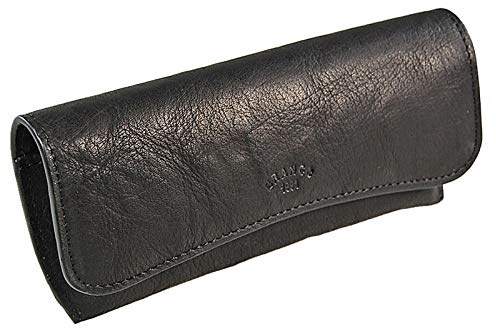 GoBago Brillenetui Leder Brillentasche Lederetui für Brille (Schwarz)