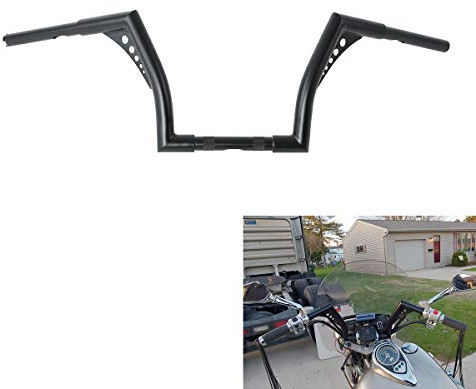 XFMT Motorcycle Black 10 Rise Batwing APE Handlebar 1-1/4 Hangers Bar For Harley Sportster XL Softail Dyna Road King