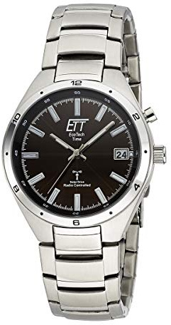 ETT Eco Tech Time Funk Solar Herren Uhr Analog mit Edelstahl Armband EGS-11441-21M