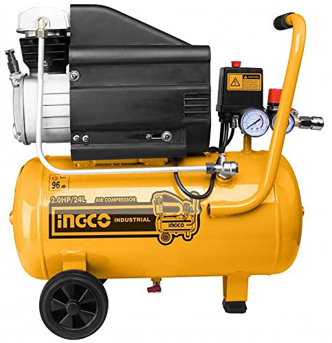 Ingco Ac202481e - Compresor de aire comprimido, 24 litros, 1 kW, para herramientas neumáticas, 8 bar