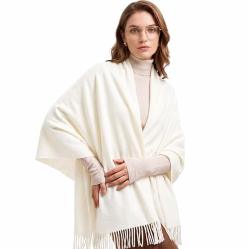 SWAT PANY Pashmina Schal für Damen warmer Winterschal Festlich Stola Tücher | Dick und weich, klassische Unifarbe, geeignet für Zuhause, Reisen, Partys und als Geschenk.