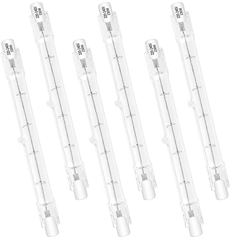 Caldarax 6 Stück R7S Halogenstab 118mm 230W 230V, Dimmbar 2700K Warmweiß, 4650LM, J118 Halogen Leuchtmittel, R7s Linear Halogen Flutlicht für Baustrahler, Arbeit Landschaftsbeleuchtung