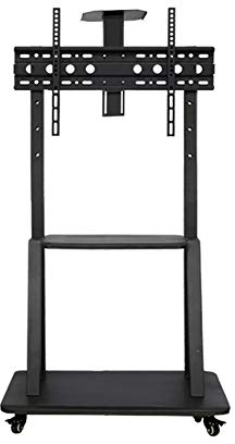 Tragbarer TV-Ständer Universal-Dreh-TV-Ständer/Tischplatte TV-Ständer für 32- bis 65-Zoll-Fernseher mit 90-Grad-Drehgelenk, 4-stufig höhenverstellbar, strapazierfähiger Sockel aus gehärtetem Glas,