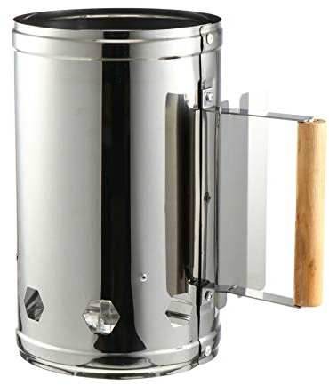 Briquet Cheminée en Acier Inoxydable Charbon De Bois Briquet Grill Cheminée Allumeur Démarreur Colonne Brûlante avec Poignée De Sécurité pour Camping en Plein Air Cuisson Barbecue