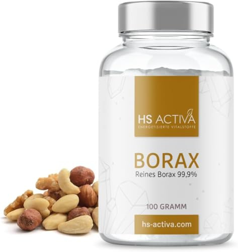 HS ACTIVA Borax 99,9% I Borsalz I Natriumtetraborat I 100 Gramm I Natürlich und Rein I Haushaltsmittel | Borax Pulver, Boron, natürlich, Haushaltsmittel, hohe Reinheit, vielseitig anwendbar