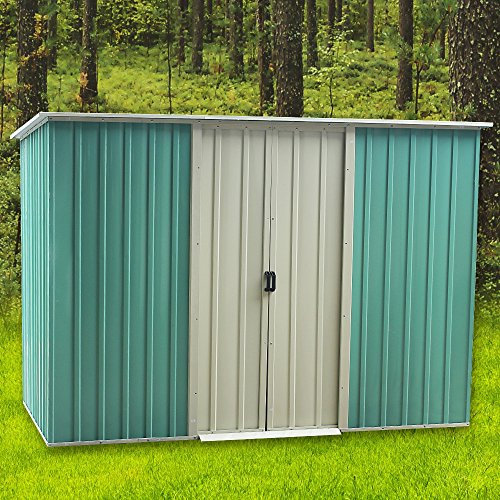 Panana Metal Garden Shed Storage Sheds Heavy Duty Outdoor Green/Grey Color (TK8X4)
