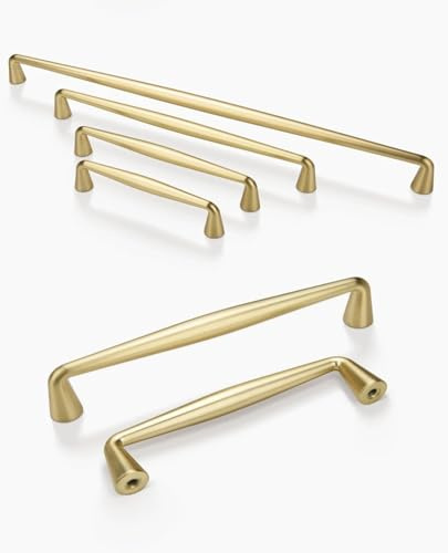 SYZOW 6 Stück golden Schubladen Griffe,Griffe Schrank golden türgriff Küchenschrankgriffe, für Küche, Kleiderschrank, Schrankknöpfe 192mm