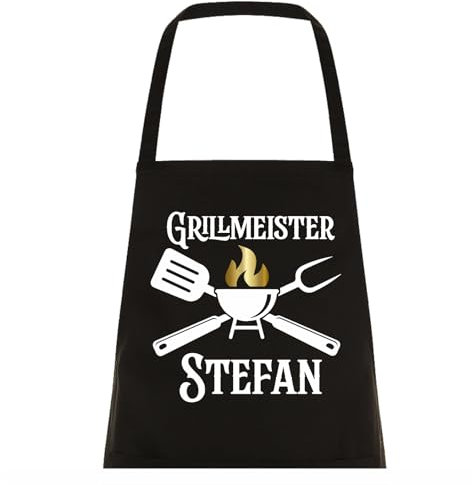Grillschürze mit Spruch Grillmeister personalisiert Grill Schürze Geschenke Mann Papa lustig