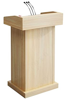 asdchZen Vintage Rednerpult-Podiumsständer, College-/Kirchen-/Lehrerpodien Mit 2-Stufiger Aufbewahrung, 110 cm Hohes Kanzelpodest, Bodenstehend, Für Klassenzimmer (Natur)