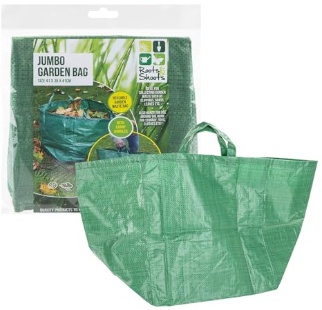 VFM - Jumbo Garden Bags Strong Secure Handles, Refuse Sacks Large Bin Bags, Bin Liners Perfect for Everyday Use, Household, Office, Kitchen & Caterers - 41cm X 36cm Green