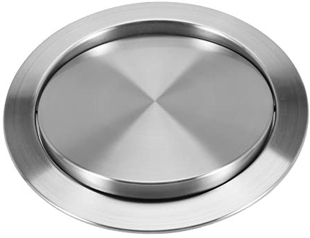 Joasaca Stainless Steel Garbage Flap Lid Trash Bin Cover Flush Built-in Balance Swing Flap Garbage Lid for Kitchen Counter Top D