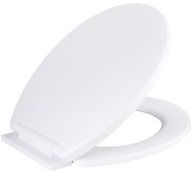 ARVO Abattant WC à fermeture amortie – S'adapte à la plupart des cuvettes standard, charnières inférieures réglables – Gamme économique – Siège de toilette ovale léger – Blanc