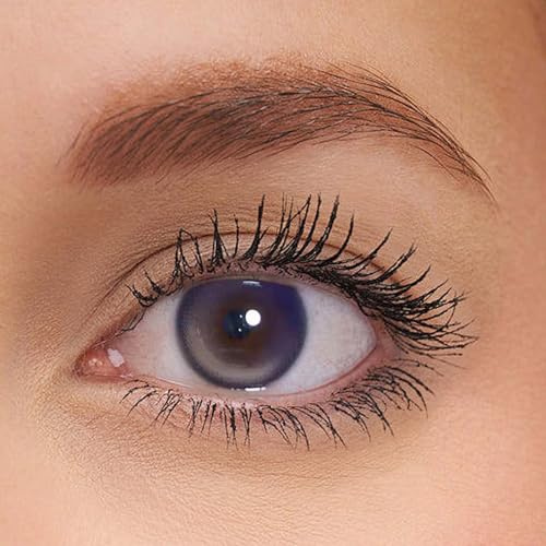 Sehr stark natürlich deckende lila Kontaktlinsen Violetter Mond + Behälter, 1 Paar (2 Stück), DIA 14.00, mit Stärke, 0.00 Dioptrien Kontaktlinsen (-3.25 Dioptrien,Violetter Mond)