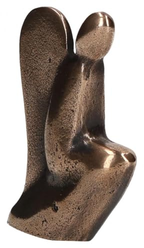 Butzon & Bercker Bronzefigur - Engel hockend. Harmonie und Ruhe: edle Skulptur für Ihr Zuhause oder Büro, gestaltet vom Künstler Attila Bloj in ansprechender Geschenkverpackung inkl. Expertise