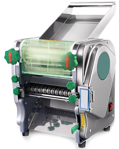 Macchina Per Pasta Commerciale Da 750W,Macchina Per Produzione Pasta Elettrica Con Rullo Per Pasta,Spessore Regolabile Da 0,12A 18 Mm,Coltello Per Pasta Piatto In Acciaio Inossidabile 3/9mm,Silver