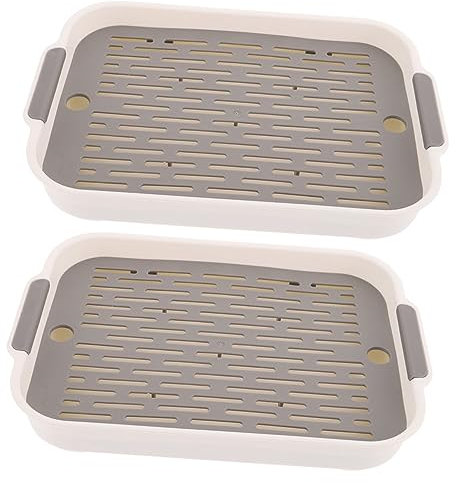 Sosoport 2er-Box Kaninchentoilette Haustier-toiletten-töpfchen-Trainer Kleintiertoilette Haustierstreubecken Kleintierkäfig Toilette Welpenkäfig Katzentrainingstoilette Weiß Pp