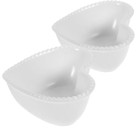 Alipis Herzförmige Keramik Backschüsseln 2 Stück Weiß Keramik Schneid Schalen Für Dessert Frühstück Snacks