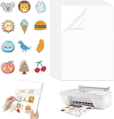 30 Stk A4 Aufkleber Papier zum Drucken, Selbstklebende Folien Bedrucken, Bedrucken Klebefolien Druckerpapier Wasserfest Stickerpapier zum Bedrucken für Laser & Tintenstrahldrucker