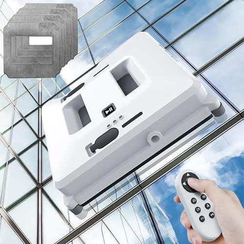 ASnwpaK Robot Limpiacristales 3000pa, Limpiacristales EléCtrico, 3 Modos Seco Y HúMedo | ProteccióN contra Cortes De EnergíA | FuncióN De PulverizacióN De Agua Dual, para Limpieza En Altura