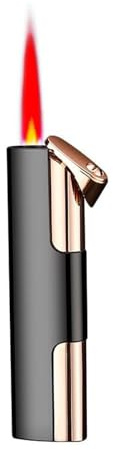 JCFHQGHR Briquet Butane Portable en métal Coupe-Vent à Flamme Rouge, Flamme réglable Rechargeable, Convient for Barbecue, Bougies, extérieur, Cadeau for Homme