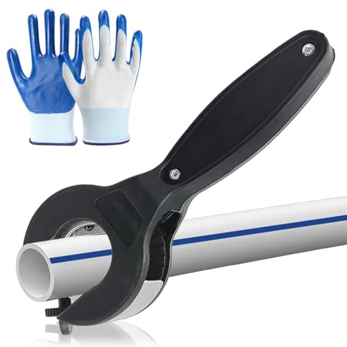 SI SEN Tagliatubi per tubi in rame, in plastica, a cricchetto, per tagliare tubi in rame, PVC e metallo morbido da 8 a 29 mm di diametro (nero)