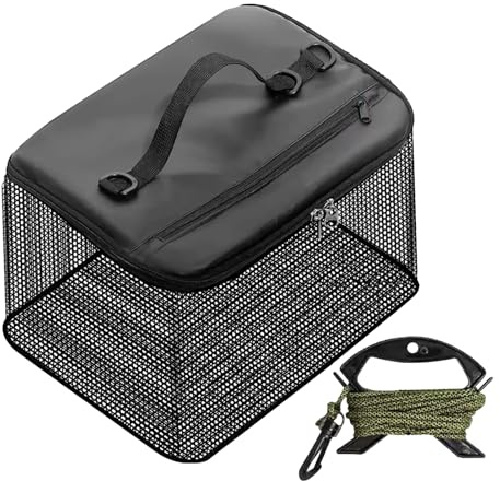 Fishing Net Box - Heavy Duty Floating Mesh Basket Foldable Design Multifunctional | Lightweight Fishing Net for Rock Pond Landing Fishing Portable Tool for Water