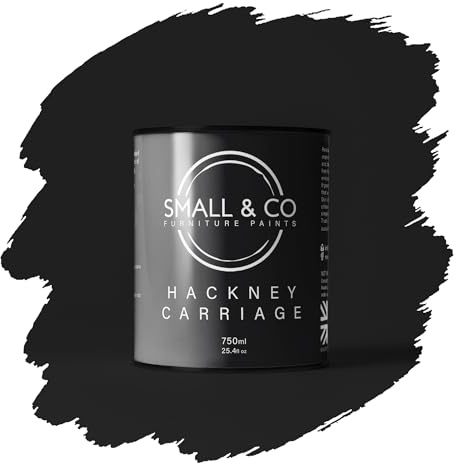Small & Co Furniture Paint – Hackney Carriage (ink-black graphite—clean and dramatic) | Premium Water-Based Matte Acrylic for Cabinets & Wood | Strong Adhesion, Low Odour, Quick Dry | 750ml