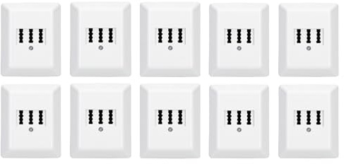 Rutenbeck 10 x Aufputz TAE-Anschlussdose/Telefondose NFF für 2X Telefon + 1x Nebenstelle (Fax, AB, Modem) 3x6 polig 2x6 Schraubkontakte reinweiß 10310114