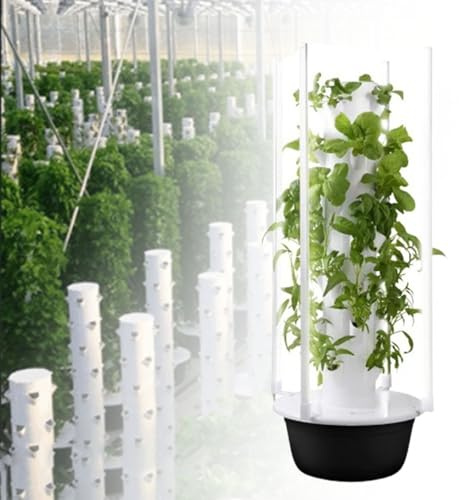 MhWrughts Tour d'aéroponie intérieure automatisée, Kits d'aquaponie pour Jardin intérieur, système de Culture hydroponique avec éclairage LED, pour Les Amateurs de Jardinage,7Layer-Black