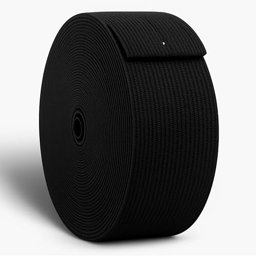 CZ Store® - Gummibänder zum Nähen X1 | SCHWARZ | 6M X 40 MM | ✮LEBENSLANGE GARANTIE✮ - Elastisches Polyester-Band, Strick- & Nähzubehör, starke Bänder für Kleidung, Hosen (1-Schwarz-6 M-40MM)