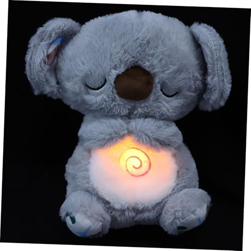 Kisangel Beruhigendes Atmendes Plüsch Koala Kuscheltier mit Lichtfunktion Weiches Schlafspielzeug für Babyzimmer Niedlicher Stofftier Bär zum Einschlafen und Dekorieren