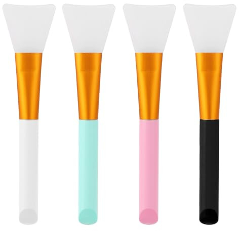 4 PCS Face Mask Applicator Tool, Silicone Flexible Face Mask Spatula, Exfoliating Facial Brush for Facial Mud, Clay Masks, Body Lotion
