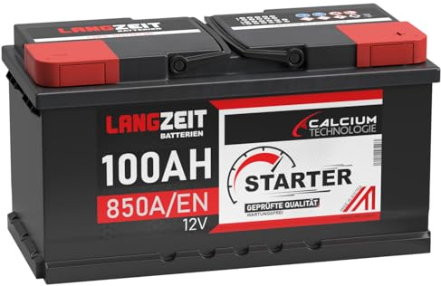 LANGZEIT Autobatterie 100Ah 12V 850A/EN Batterie ersetzt 95Ah 92Ah 90Ah 88Ah
