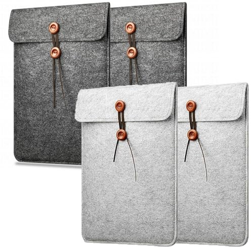 3 Stück Filz Dokumentenmappe A4, Filz A4 Aktentasche mit Druckknopf und Tragbares Seil, Bewerbungsmappen Zeugnismappe, Leicht und Tragbar Dokumententasche für Datei, Papier, Büro (4 Stück; Vertikal)
