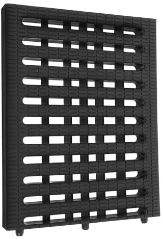 Kichvoe Basement Drain Cover Interlocking Polymer Plastic Rectangular Grate Prevents Water Backflow Driveway Drain and Grates for Roads and Sidewalks Black