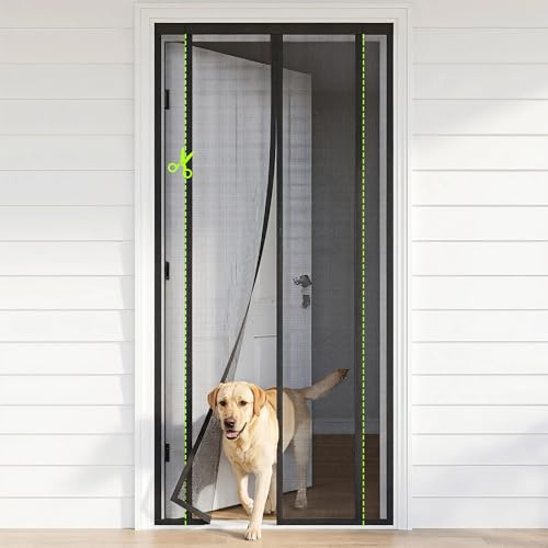 BAVATEE Zanzariera Magnetica 100x210cm Autochiudente Larghezza può Essere | Zanzariera Porta Finestra Nastro Adesivo Incluso, Installazione Senza Attrezzi, Rete Fine, Per animali e bambini