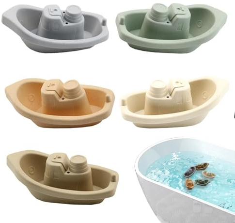 Badbåtsleksak - 10x5x4cm Badbåtar | Stapelbart flytande vattenspel | Leksaksbåt | För åldrarna 2-4 Pojke Flicka Barn Badkar Pool Inomhus Utomhus Dusch Badrum Sand