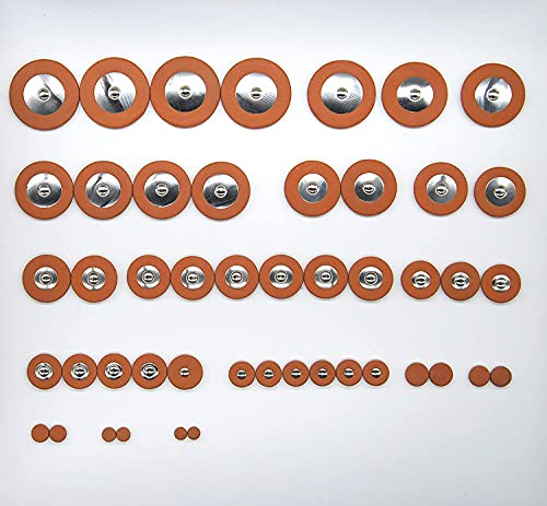 47 Polster Soundman® Universal Polsterset Altsaxophon Saxophon Saxophonpolster Set Werkstatt Reparatur Wartung Metall Pads Metallresonatoren 47 Stück
