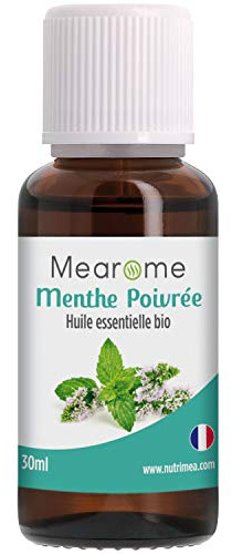 Huile Essentielle de Menthe Poivrée BIO | Mentha Piperita | Distillée en FRANCE | Mearome | 30 ml | 100% Pure et Naturelle, HEBBD, HECT